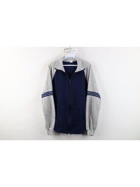 Vintage 70s Soffe Mens Medium Color Block Striped Soccer Tennis Track Jacket USA